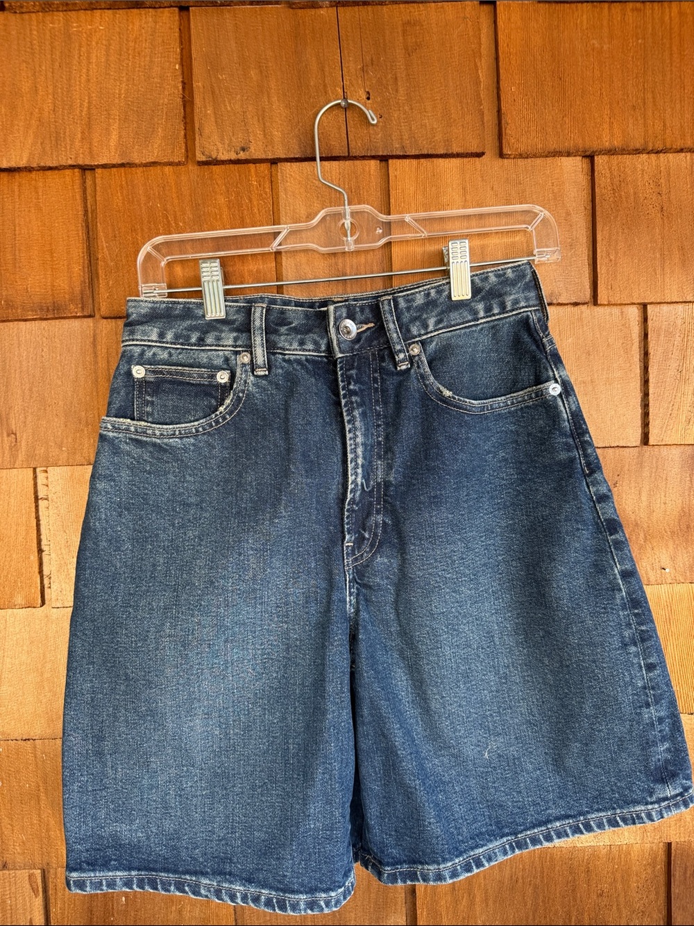 Everlane The Long Denim Jean Short- Dark Blue- 26